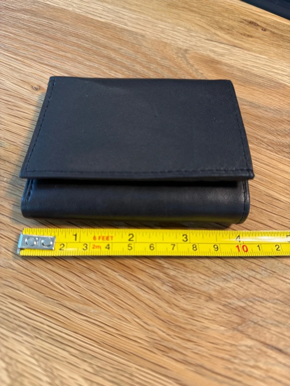 Classic Black Trifold Men's Wallet - Lots of Card Holder Spaces. Soft.